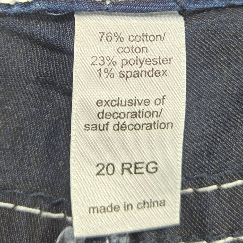 Maurices Jeans Dark Wash Contrast Stitch Sequin Pocket Blue Womens 20 REG - Picture 9 of 13